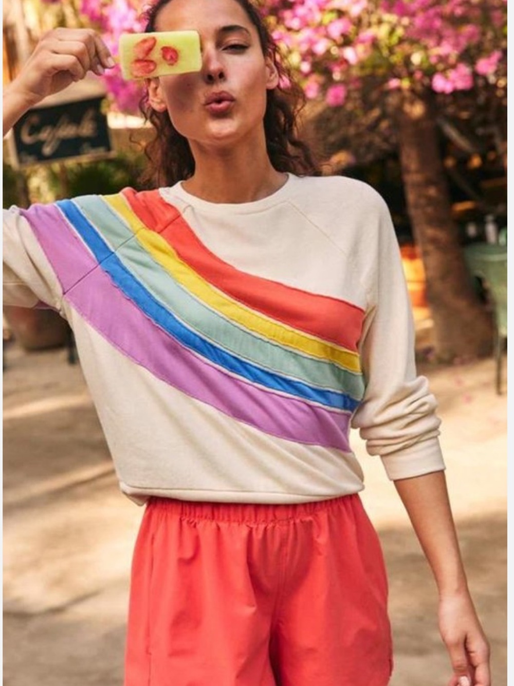Marine Layer Vintage Terry Sweatshirt Rainbow Size S